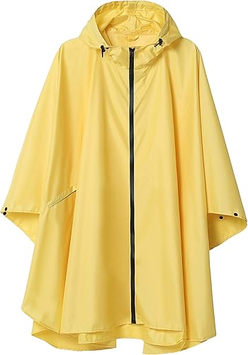 SaphiRose Poncho de lluvia unisex con capucha para mujeres adultas con bolsillos