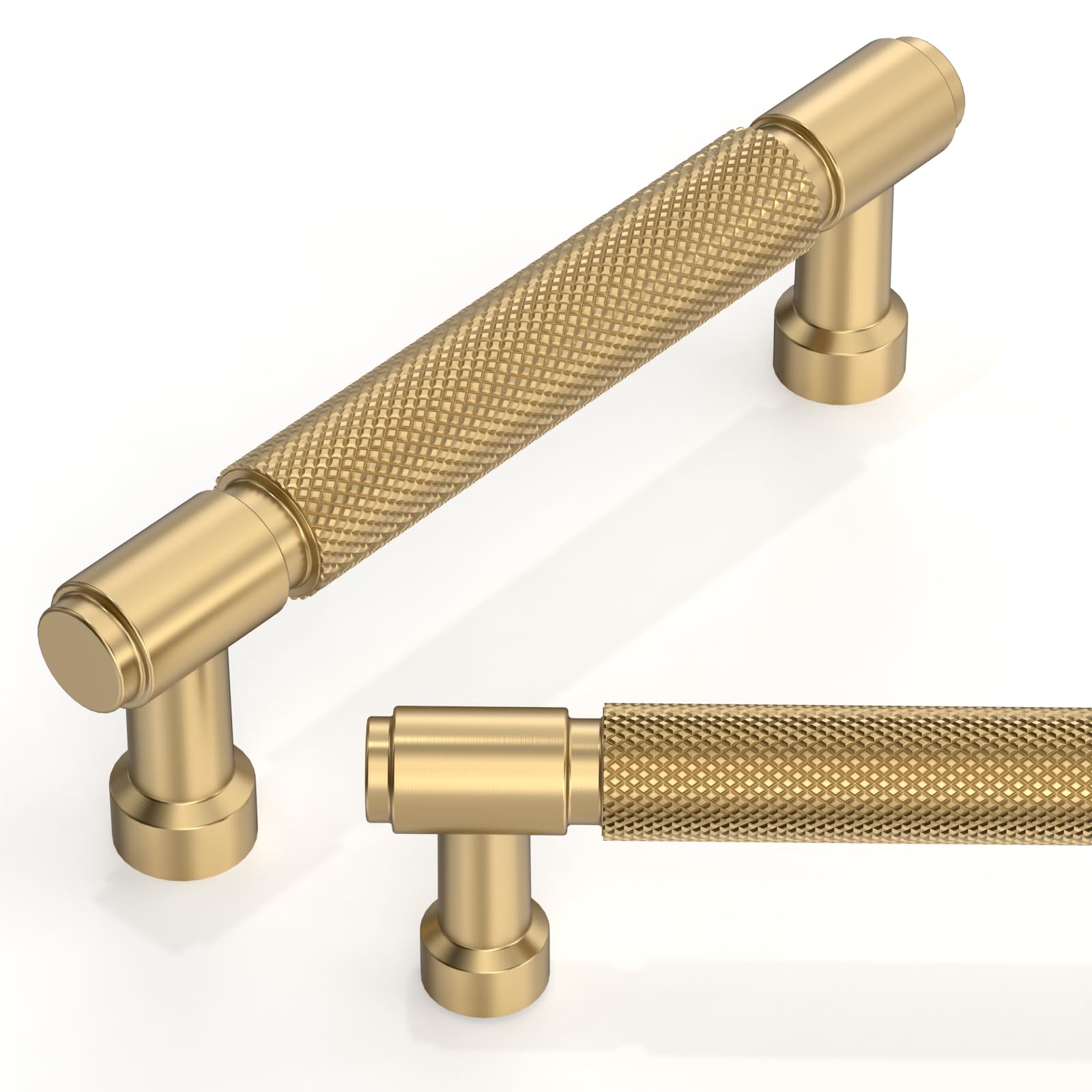 Talentedeco 5 Pack Champagne Bronze Cabinet Pulls 3.75 Inch(96mm) Kitchen Cabinet Handles Drawer Pulls