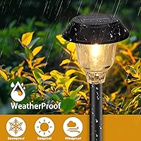 Vista 3 de Luces solares para exteriores impermeables, paquete de 6 unidades de luces solares de vidrio y metal para caminos, brillantes luces LED solares