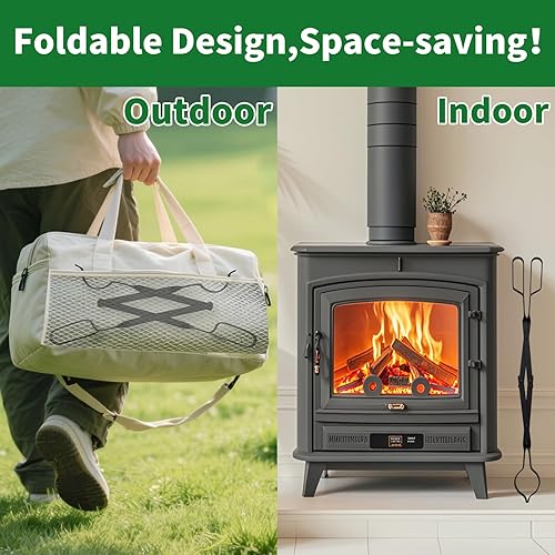 Miniatura 7 de AMAGABELI GARDEN & HOME Atizador de Hoguera de 32 Pulgadas de Largo y Tenazas para Chimenea de 26 Pulgadas, Juego de Herramientas Agarrador de