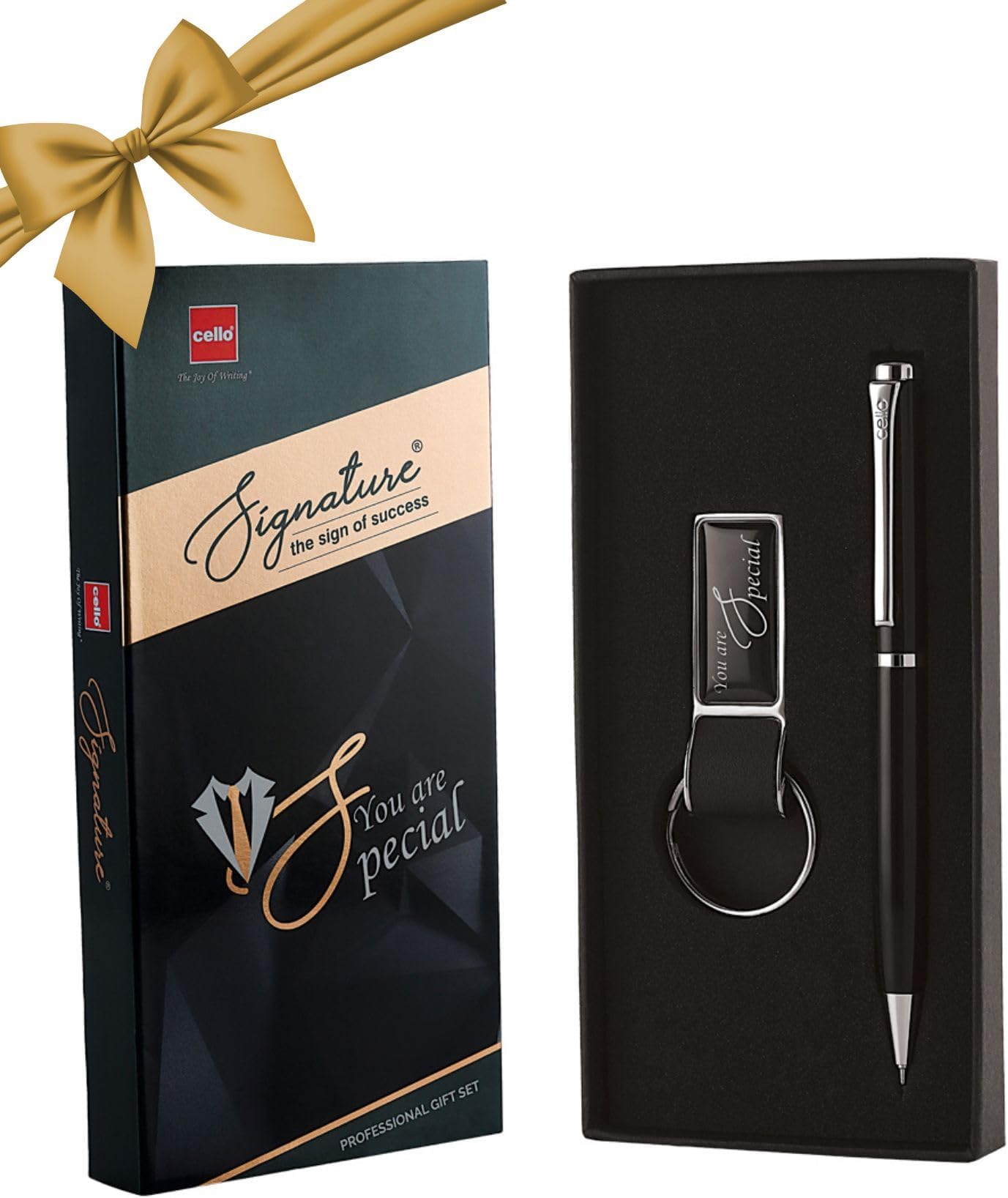 Cello Signature Ethos Special Giftset | Premium Metal Ball Pen with Keychain | Perfect Gifting Choice For Your Loved Ones | Premium metal pen gift set