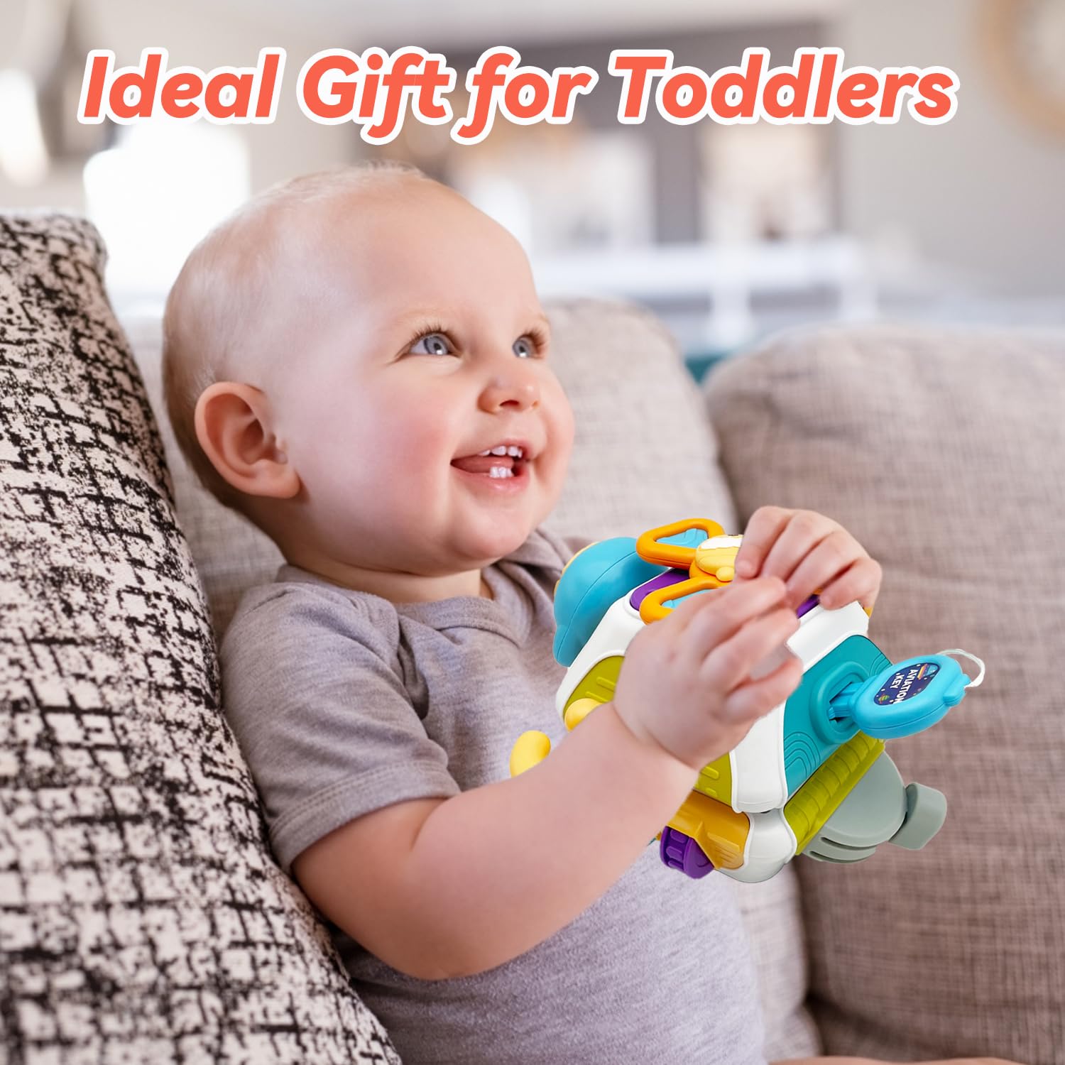 Cubo ocupado para niños pequeños de 2 a 3 años, actividades sensoriales Montessori, tablero de actividades ocupadas, regalos para bebés, niños y niñas, juguetes de viaje, aprendizaje educativo 7