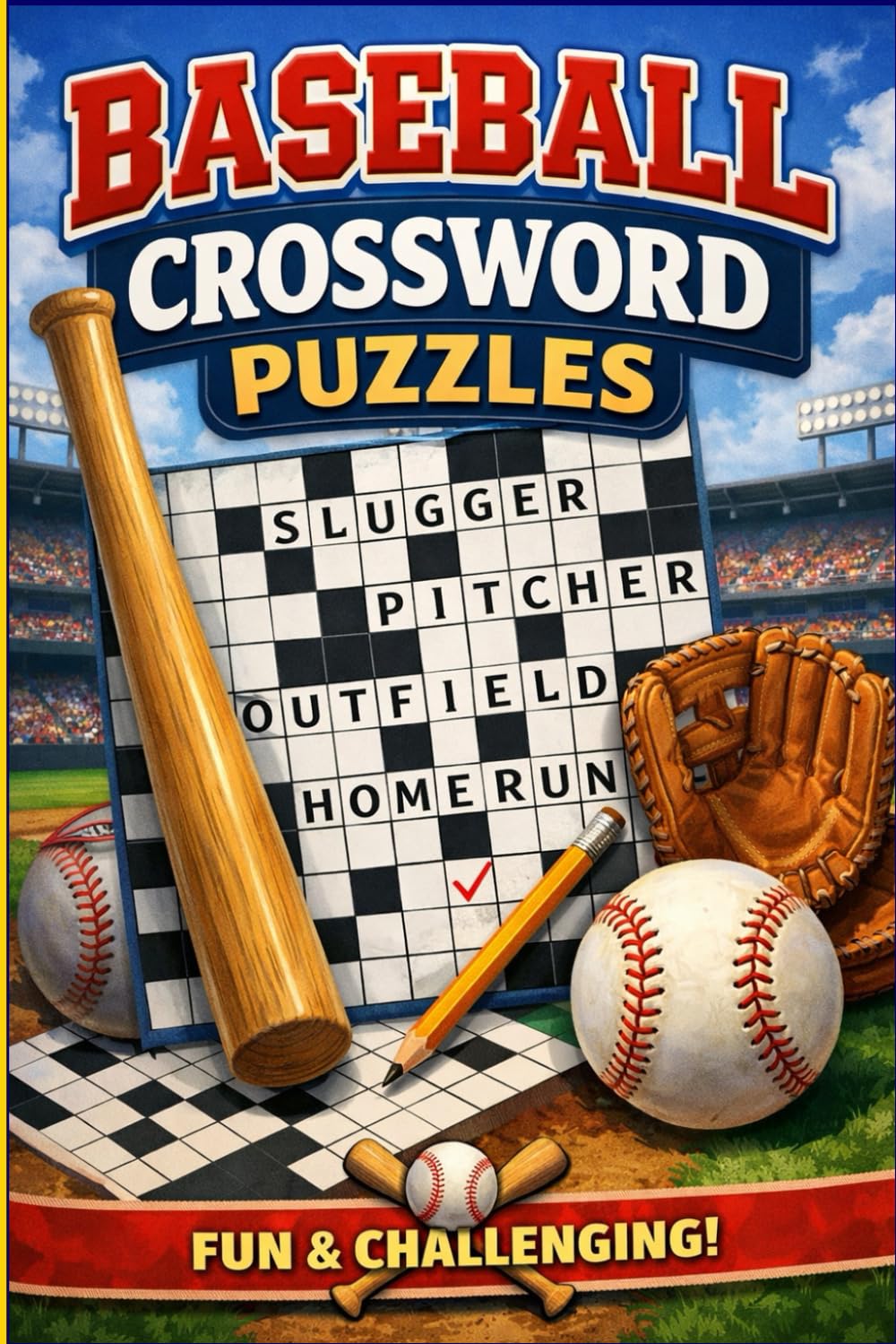 Baseball Crossword Puzzles: 50+ Baseball Crossword Puzzles A Baseball Themed Trivia Puzzle Book for Kids and Adults