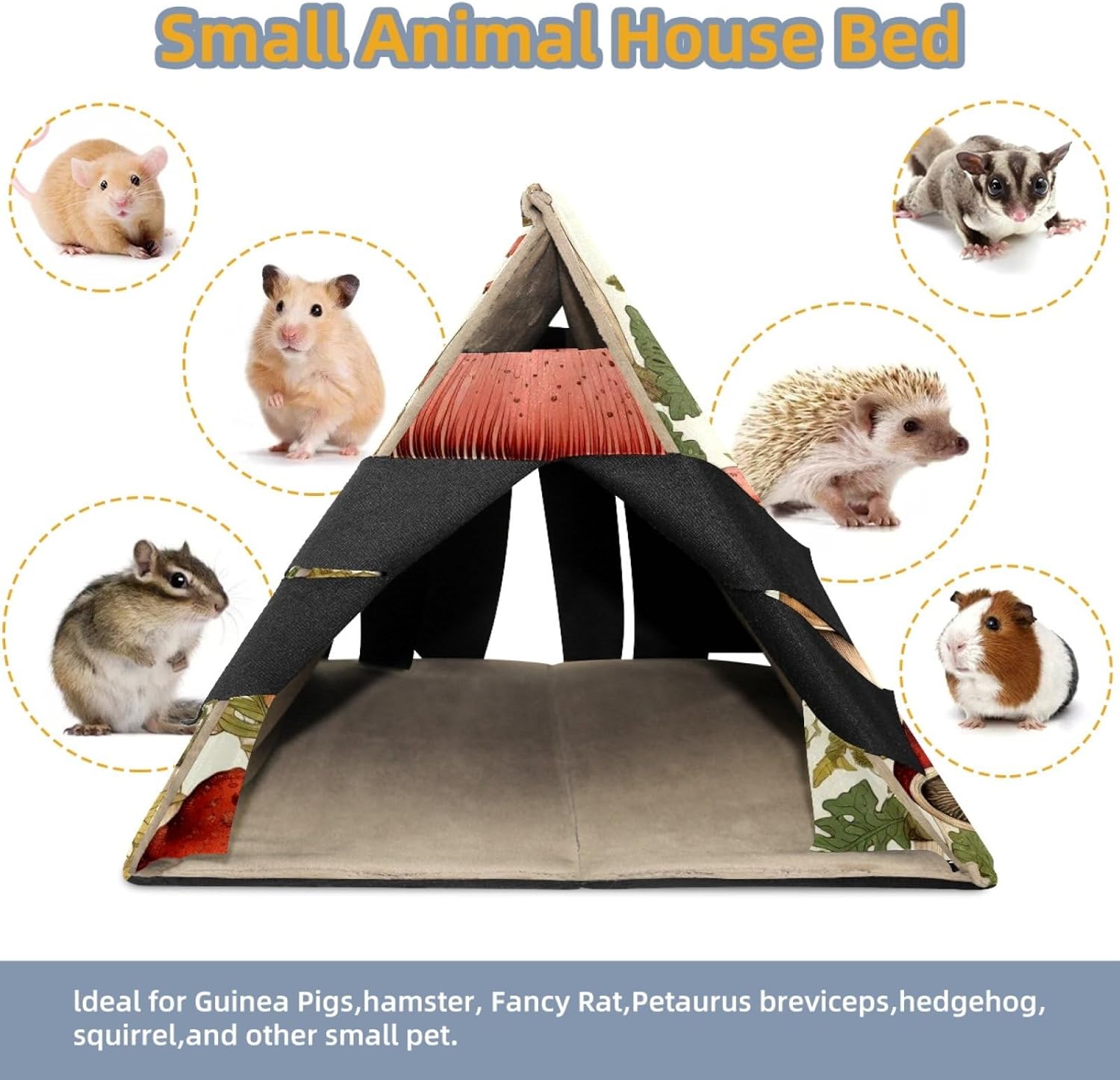 MAgiLL Guinea Pig Bed, Comfortable Hamster House, Hiding Place for Small Pets, Foldable Bed nest, Suitable for Short Rabbits, Rabbits, Ferrets, mice, Hedgehogs, and Creative Chinchilla Mouse nest