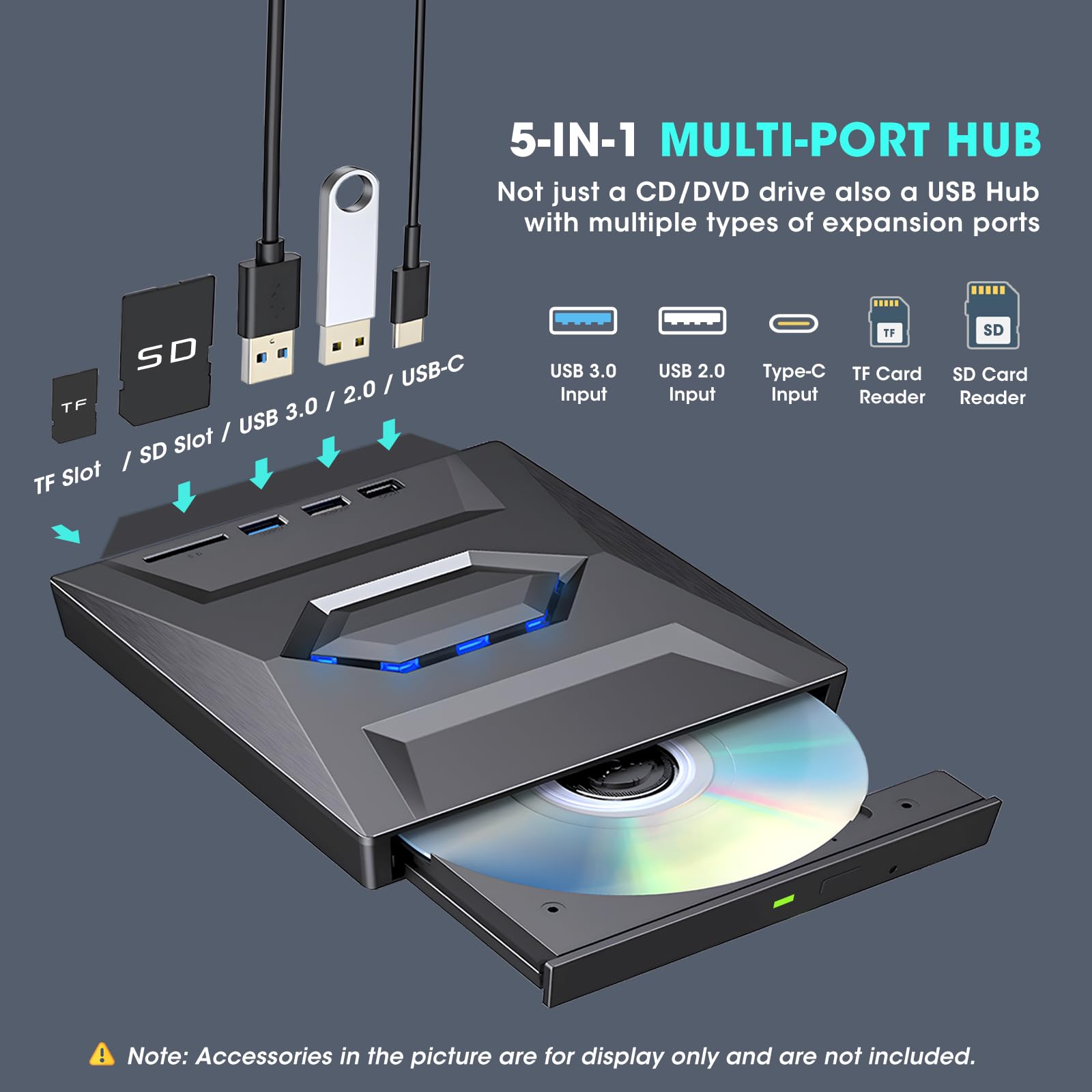 Amazon.com: ROOFULL External CD DVD Drive Burner with USB 3.0