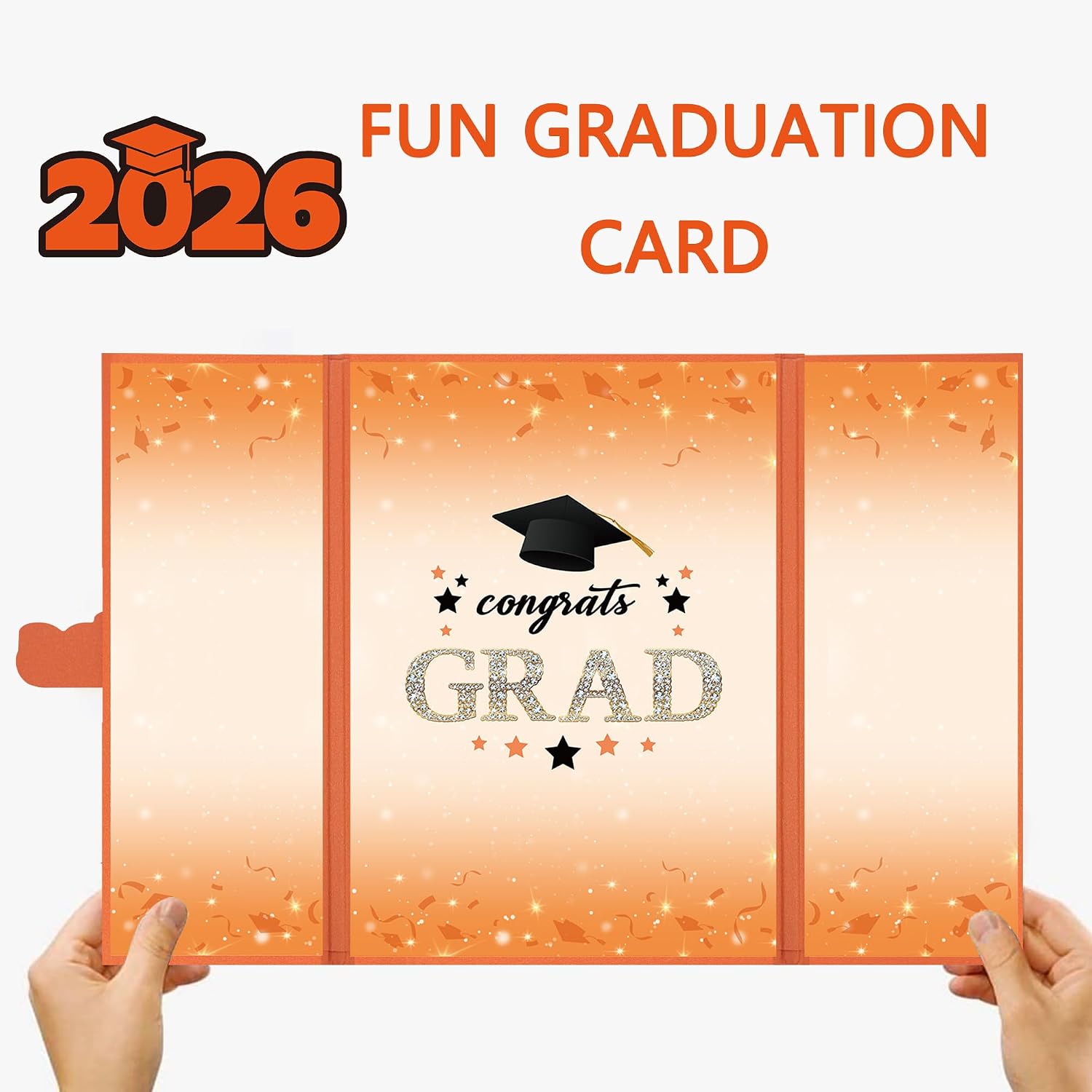Vlipoeasn 2PCS Graduation Guest Book Alternative, Orange Class of 2026 Party Decorations, Grad Signature Book for 2026 College High School, Unique Graduation Gifts for Friends