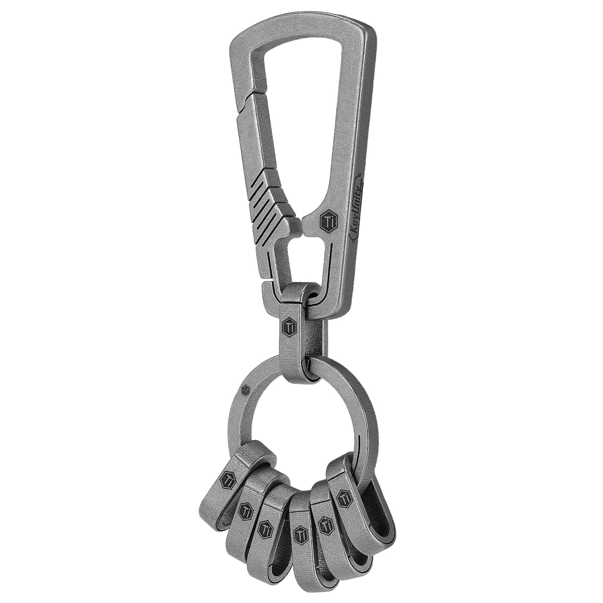 KeyUnity Titanium Carabiner Keychain Clip, Quick Release EDC Key Holder Organizer with Key Ring