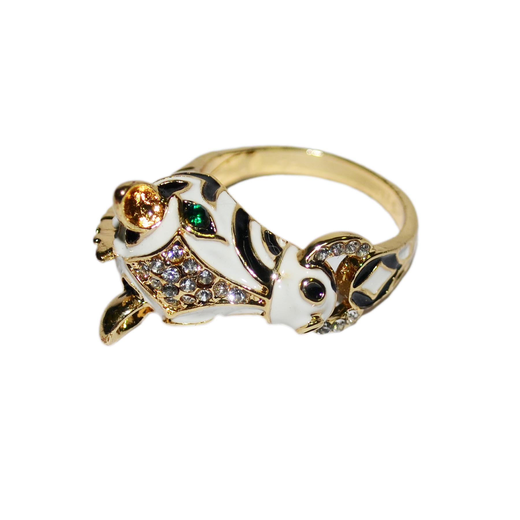 Real Luxury Fashionable Zebra Ring Decorate with American Diamonds Super Antique Look (Zebra Ring) Rose Gold-image-17