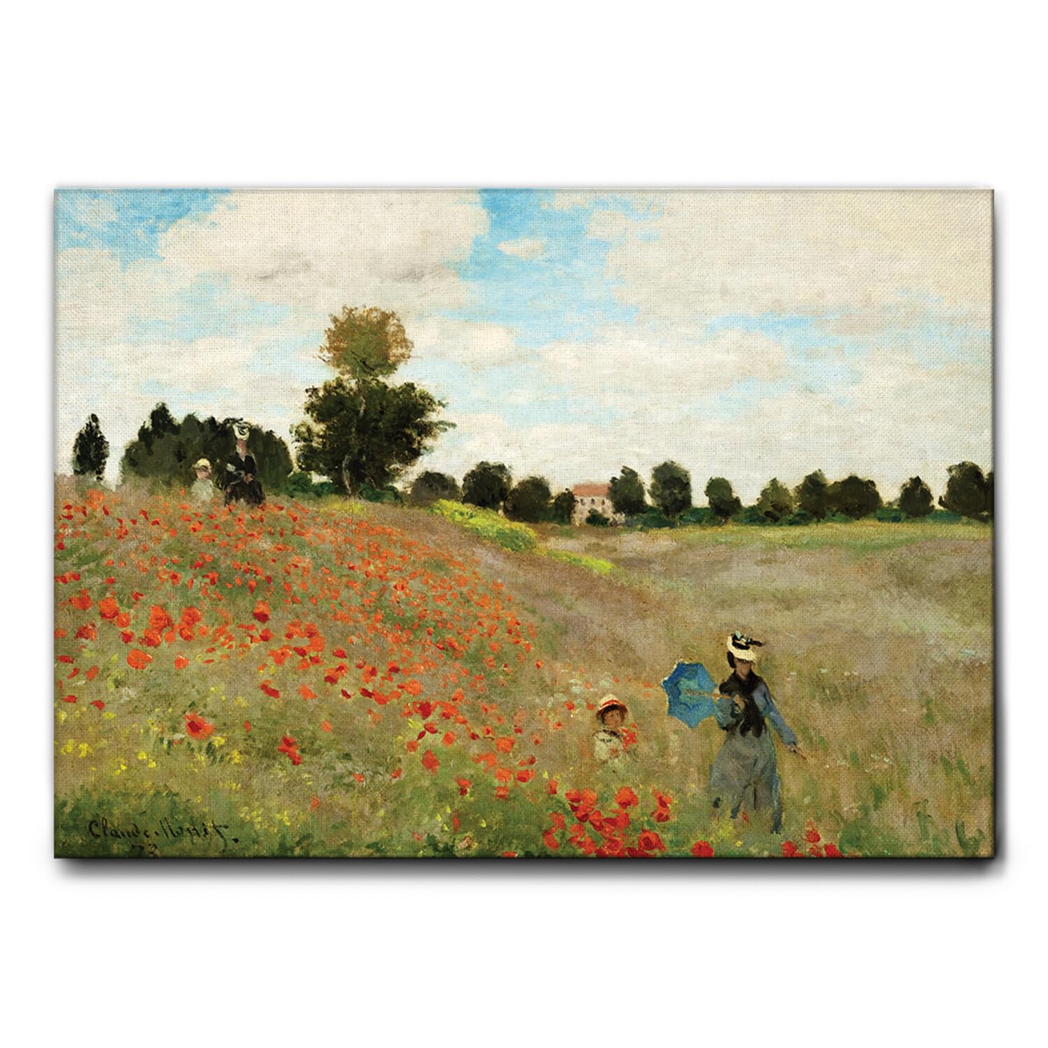 Toile Claude Monet haut de gamme, impression Champ de coquelicots cadre standard 140x100