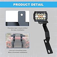 Vista 5 de ASLONG 2 unidades de 4 pulgadas blanco/amarillo ámbar LED de triple fila de luz de inundación combinada de inundación de conducción, arnés