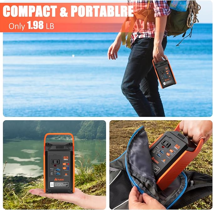 Takki 83Wh Portable Power Station Small Generator Power Bank with 110V Peak 120W AC Outlet Type-C USB Port