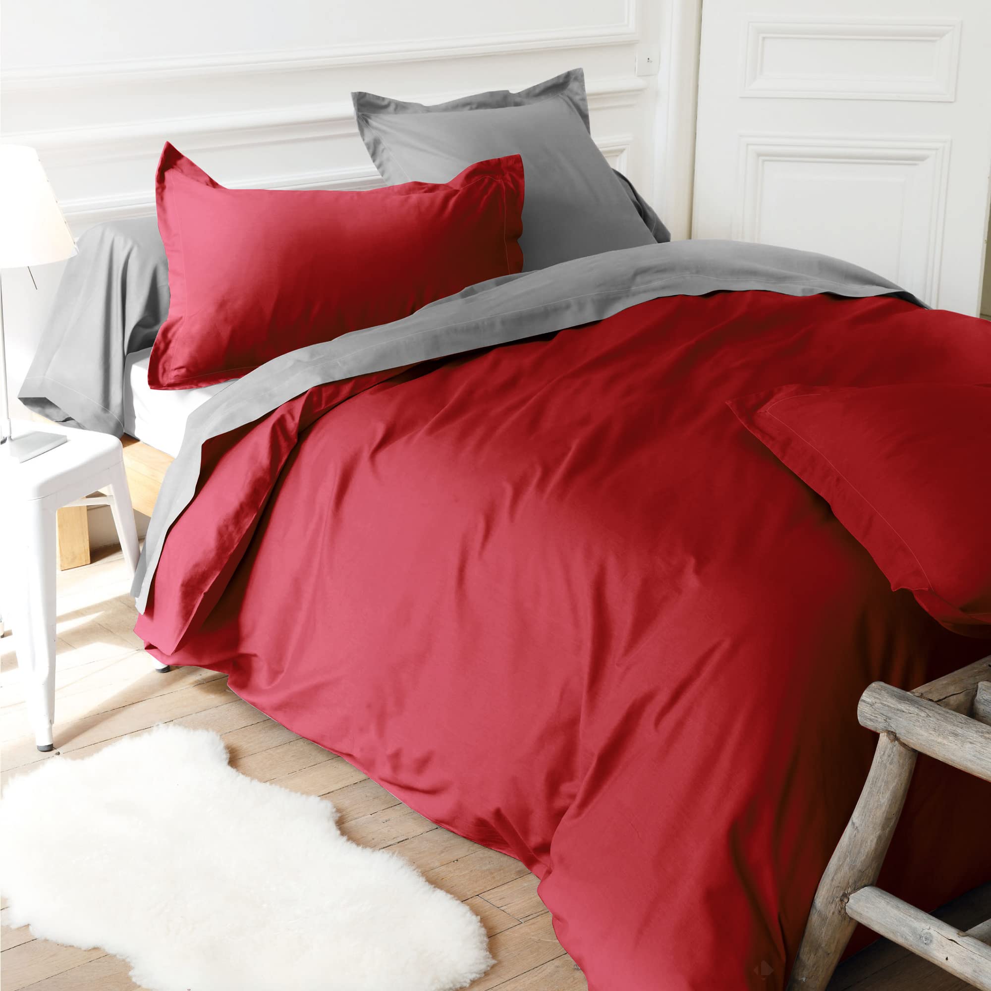Linnea Housse de Couette uni 140x200 cm 100% Coton Alto Garance