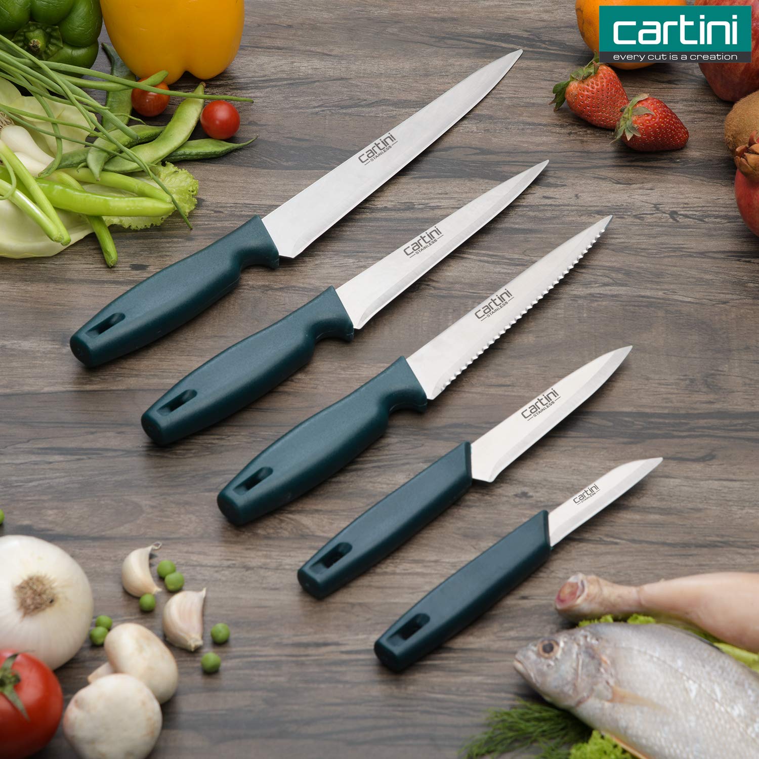 Godrej Cartini Kitchen Knives for Slicing, Cutting, Dicing & Chopping