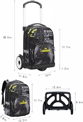 Miniatura 3 de UNIKER Mochila con ruedas con carrito extraíble,Maletín de viaje debajo del asiento de transporte en equipaje,Mochila con ruedas con ruedas, Dappled