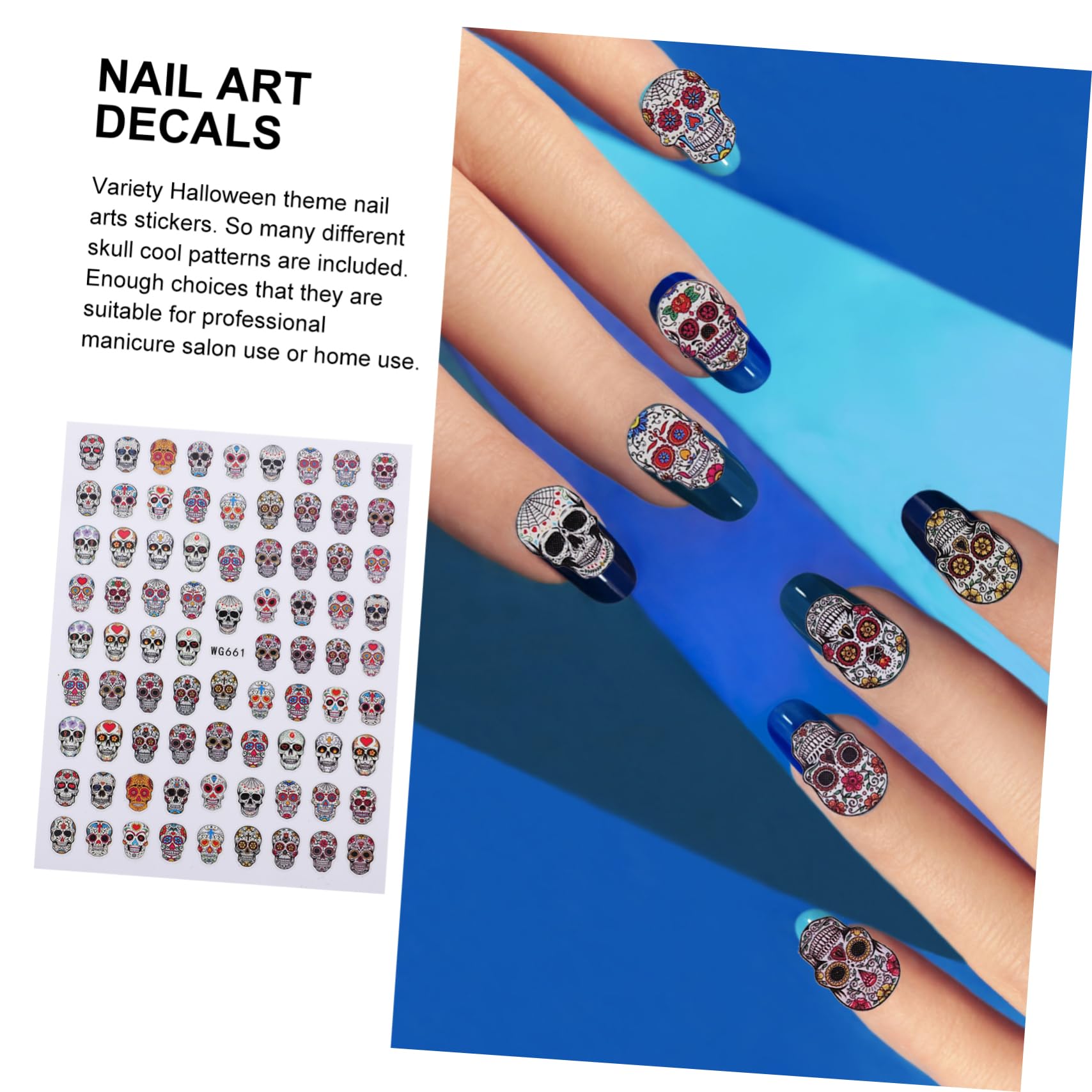 Healvian 4 Set Adesivi Unghie Halloween Stickers Autoadesivi Con Per Nail Art Decorazioni Per Manicure E Per Feste E Domestico 10 Fogli*4