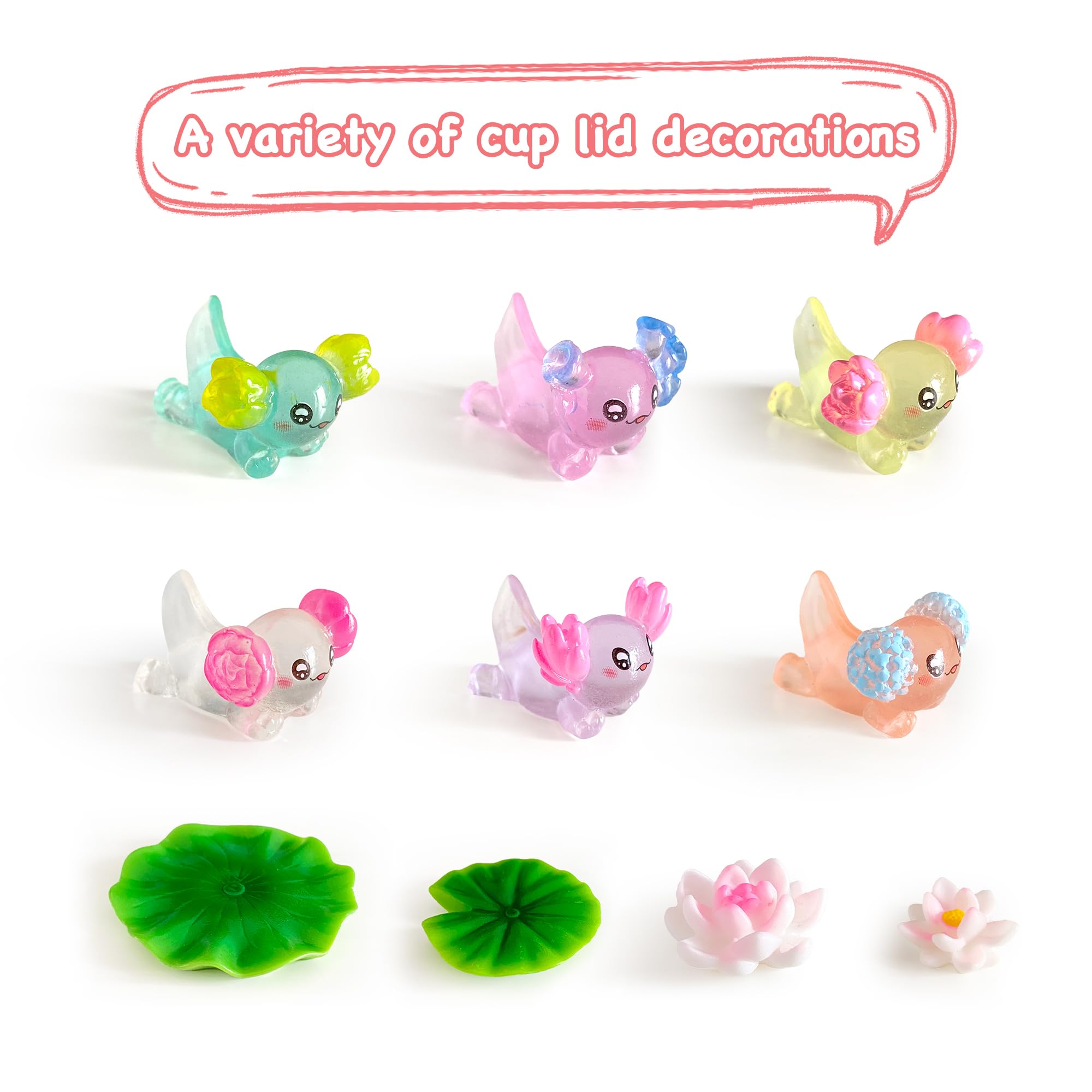 Amazon.com: Xyntara Axolotl Stanley Cup Lid Accessories 12pcs Pink