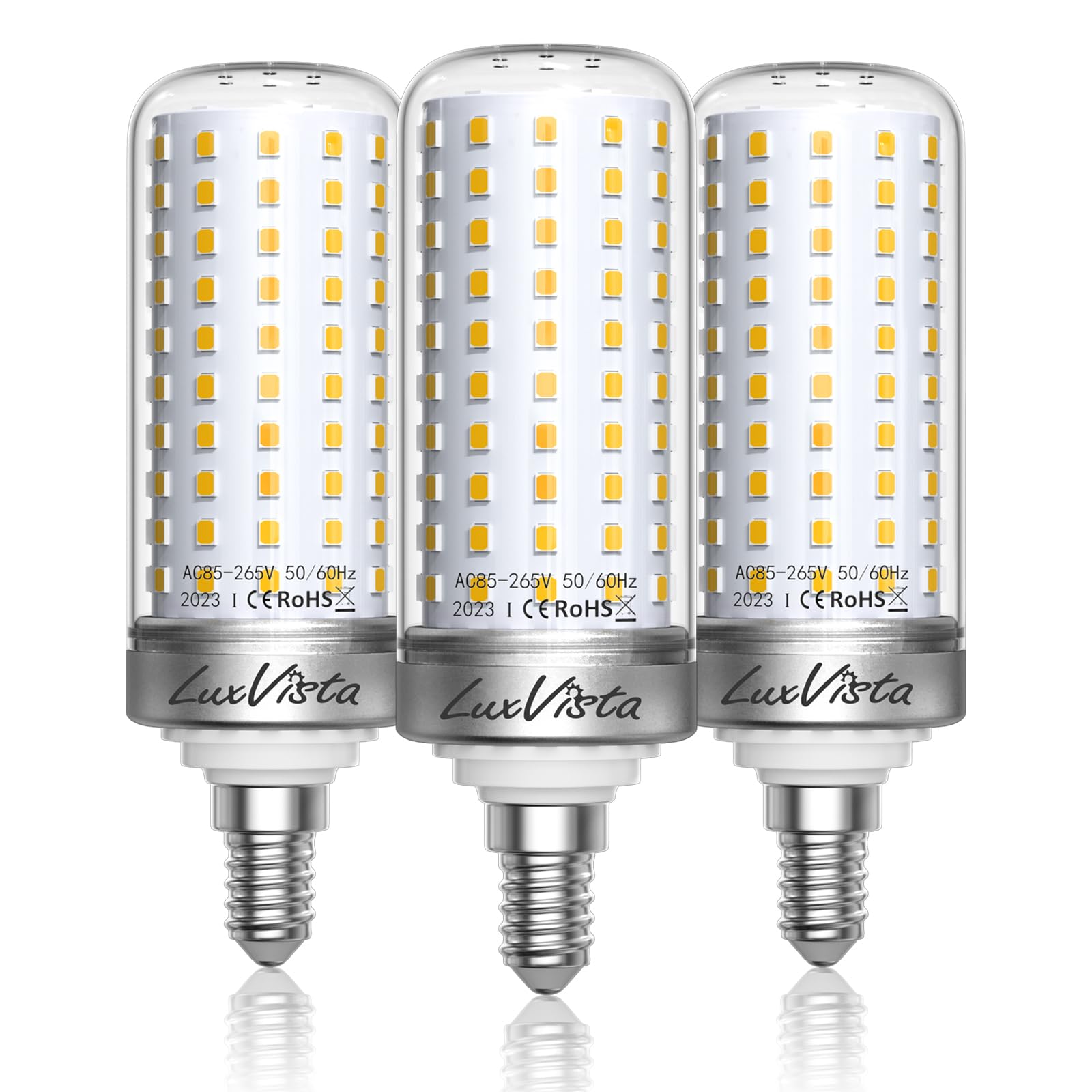 Luxvista 25W E14 LED Light Bulb 4000K Natural White Small Screw Light Bulb 200W Equivalent LED Corn Light Bulb 2500LM Non-Dimmable SES LED E14 Bulb for Home Office Garage – 3 Pack