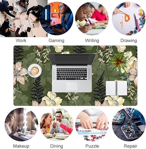 Vista 99 de Colorful Star Alfombrilla grande para mouse, botánica abstracta impermeable, alfombrilla de mouse para juegos de computadora, alfombrilla de mouse