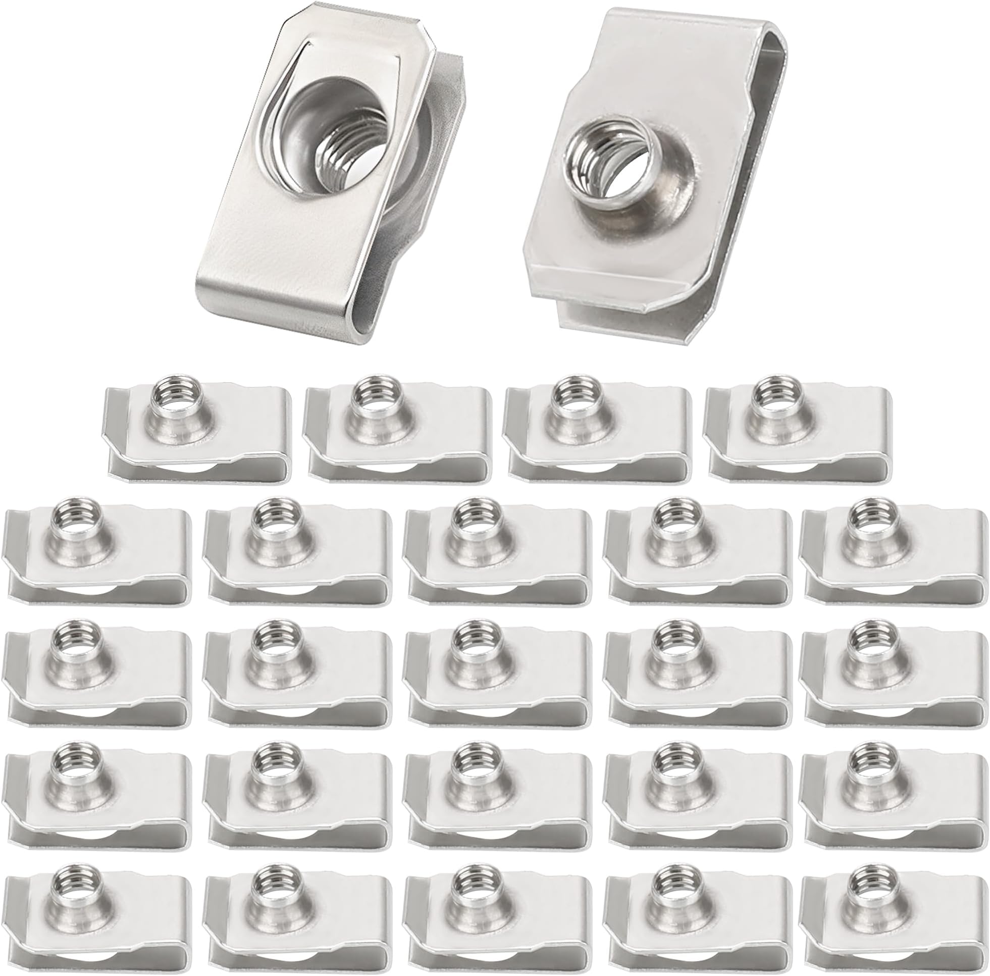 M5 U-Style Clip-On Nut,Regular Extruded U-Nut,Stainless Steel 18-8 (304) U-Type Clip Nuts for Automotive Metal Fender Grill Retainer Clips,Pack of 35