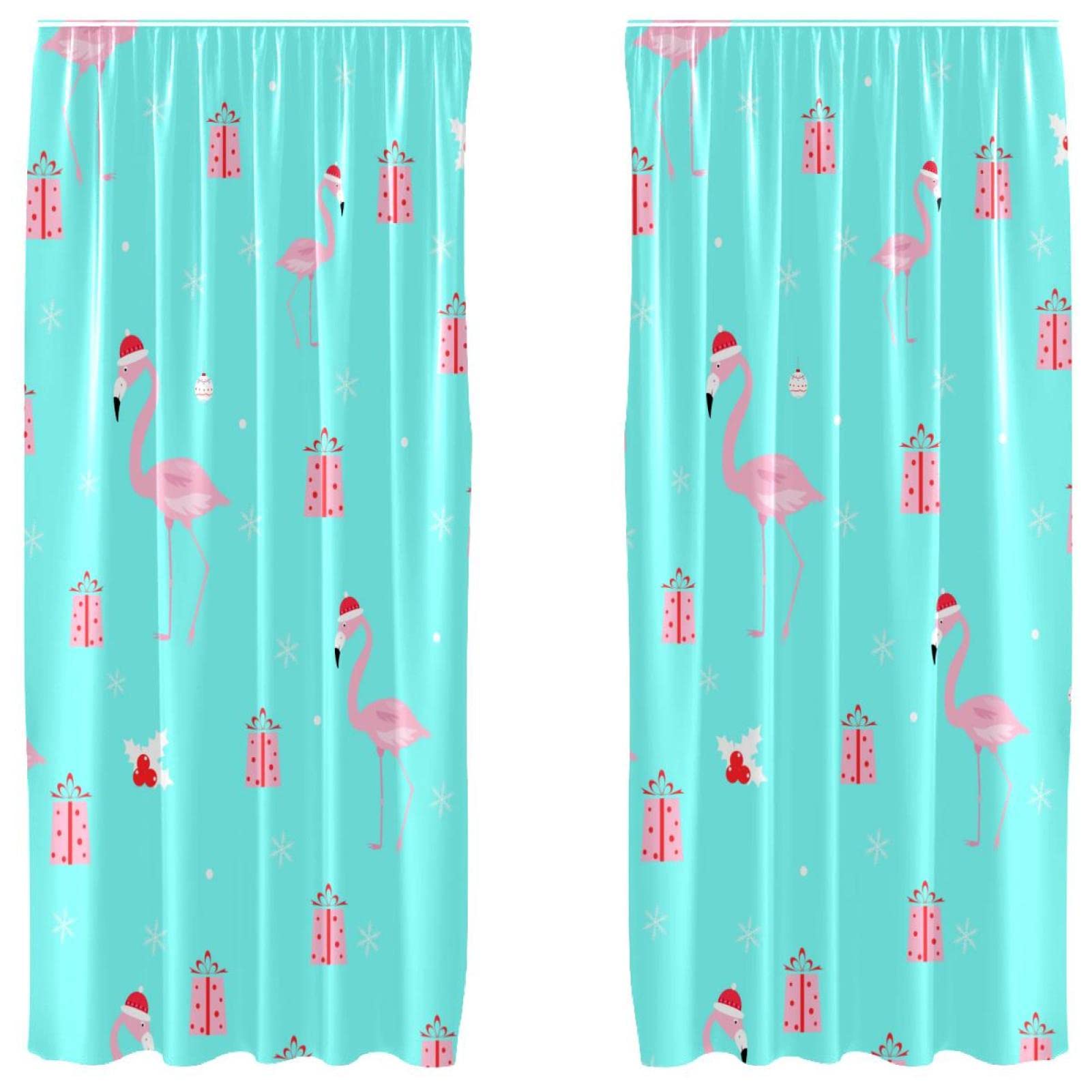 Cortinas opacas azules Flamingo Pink Gift de microfibra el regalo ideal para mudanzas y reformas