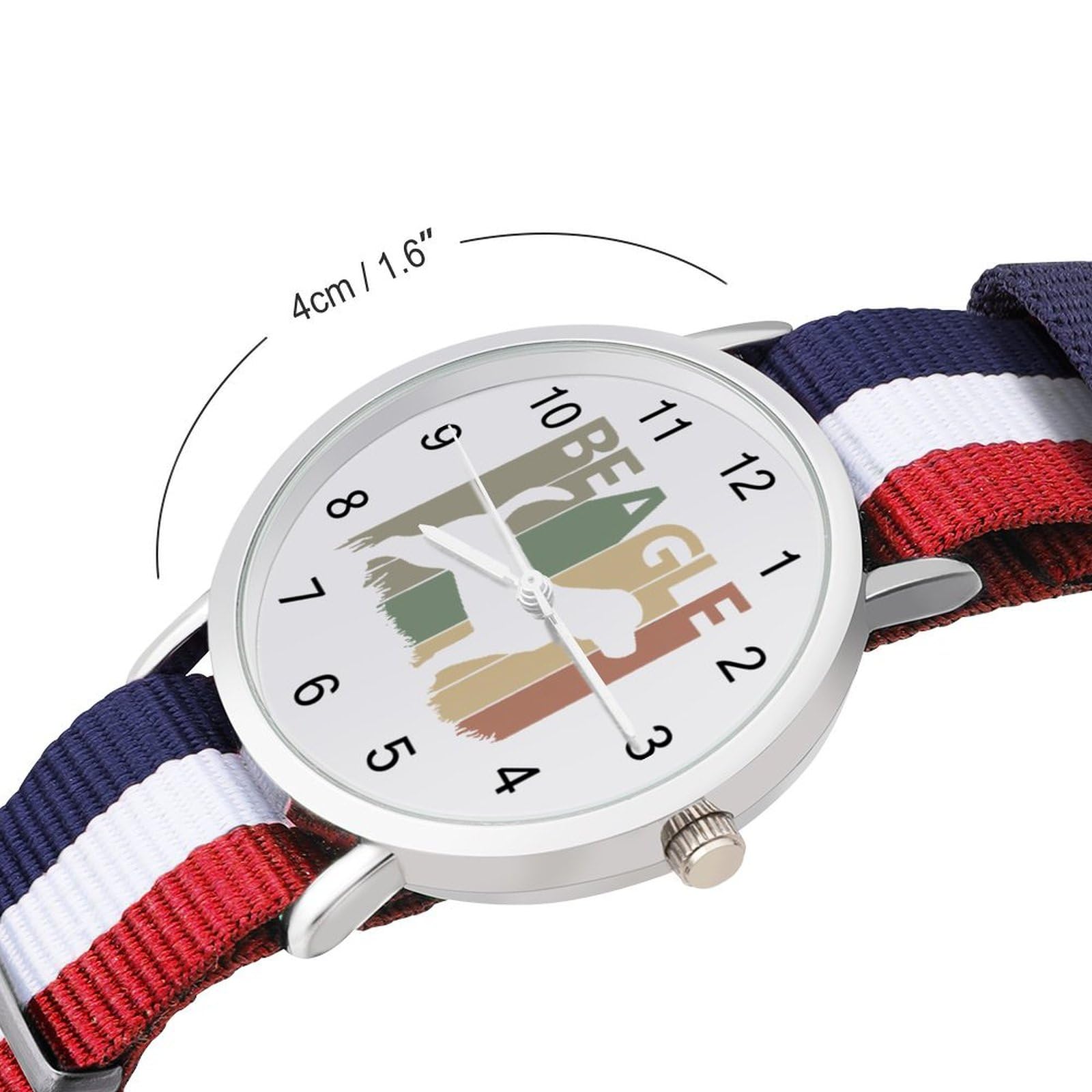 Beagle Dog Silhouette Fashion Wrist Watches for Men Women Casual Watch with Nylon Strap Outdoor Work Gym