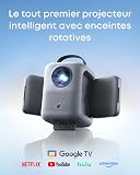 Projecteur intelligent soundcore Nebula P1i, home cinéma Wi-Fi et Bluetooth, enceintes rotatives, Dolby Audio 2.0, 380 lumens ANSI, 1080p Full HD, objectifs en verre, double stéréo 10 W, GTV, portable - 2