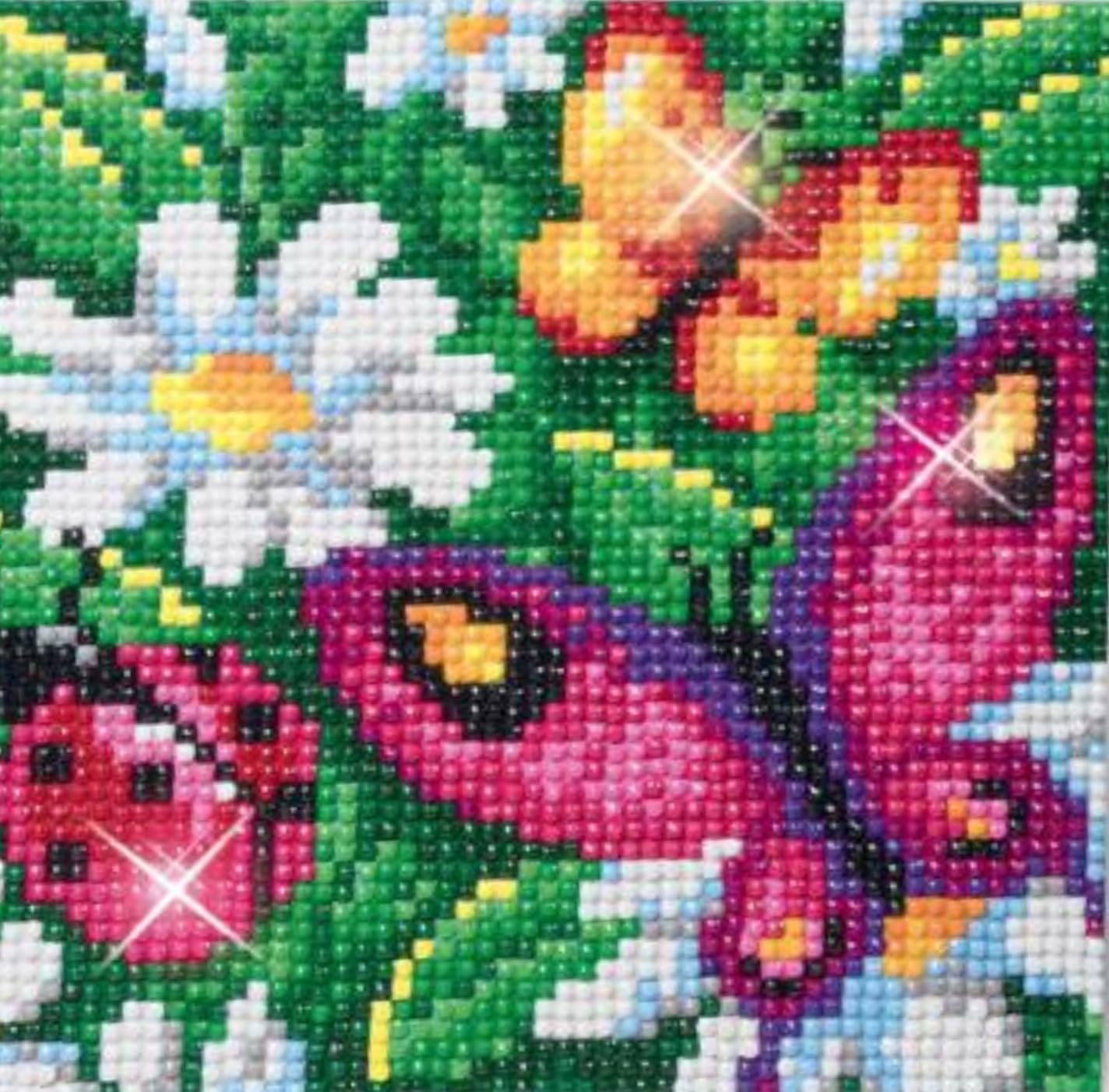 Sentosphere 02026 - Kit Fai da Te con Strass, Motivo: Fiori e Farfalle, per Bambini e Adulti, Multicolore