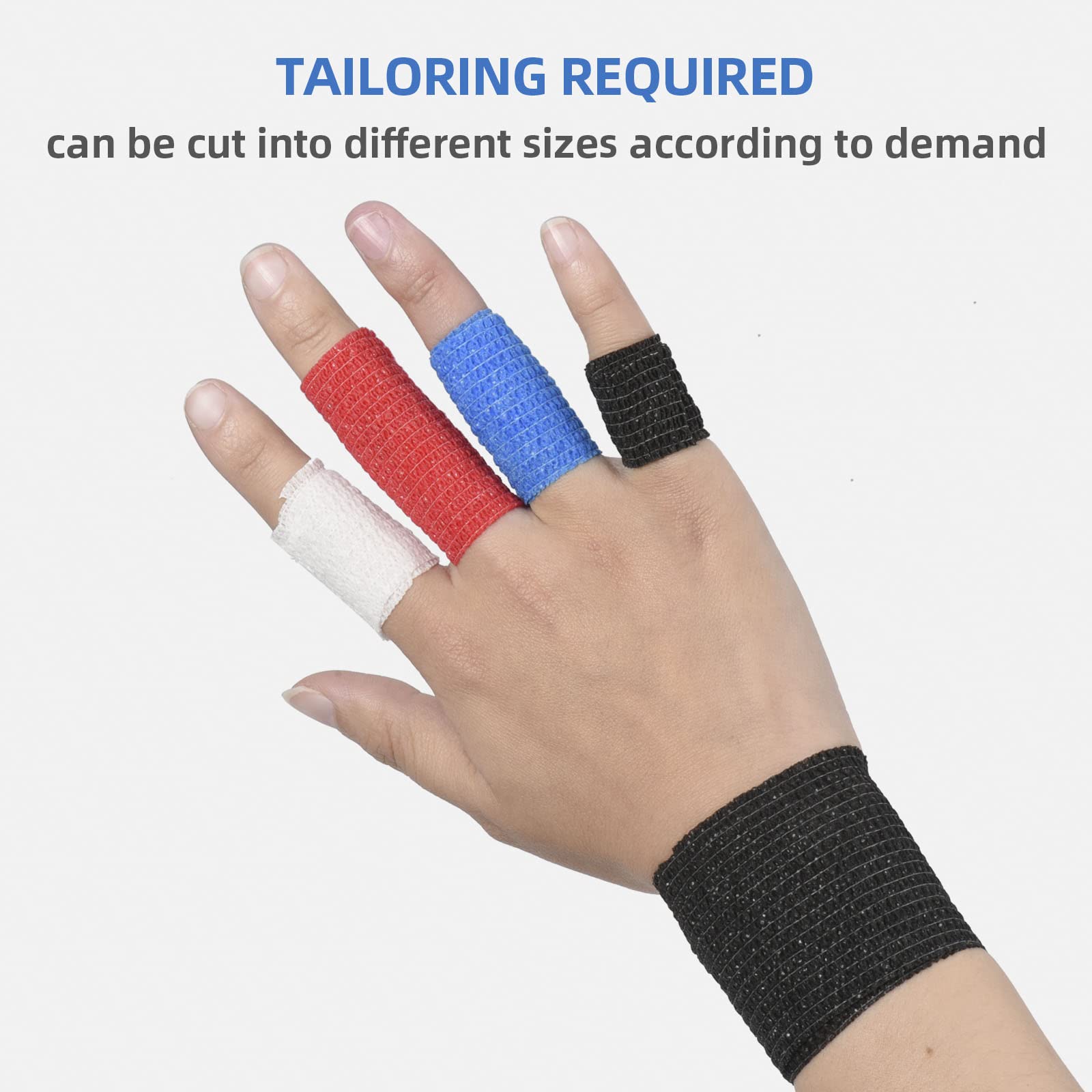 4 Rolls Cohesive Bandages Pet Vet Wrap for Dogs Cats Horse Elastic Self Adherent Bandage 5cm x 4.5m Self Adhesive Bandage Tapes for Sports Finger Wrist Assorted Color — view 6