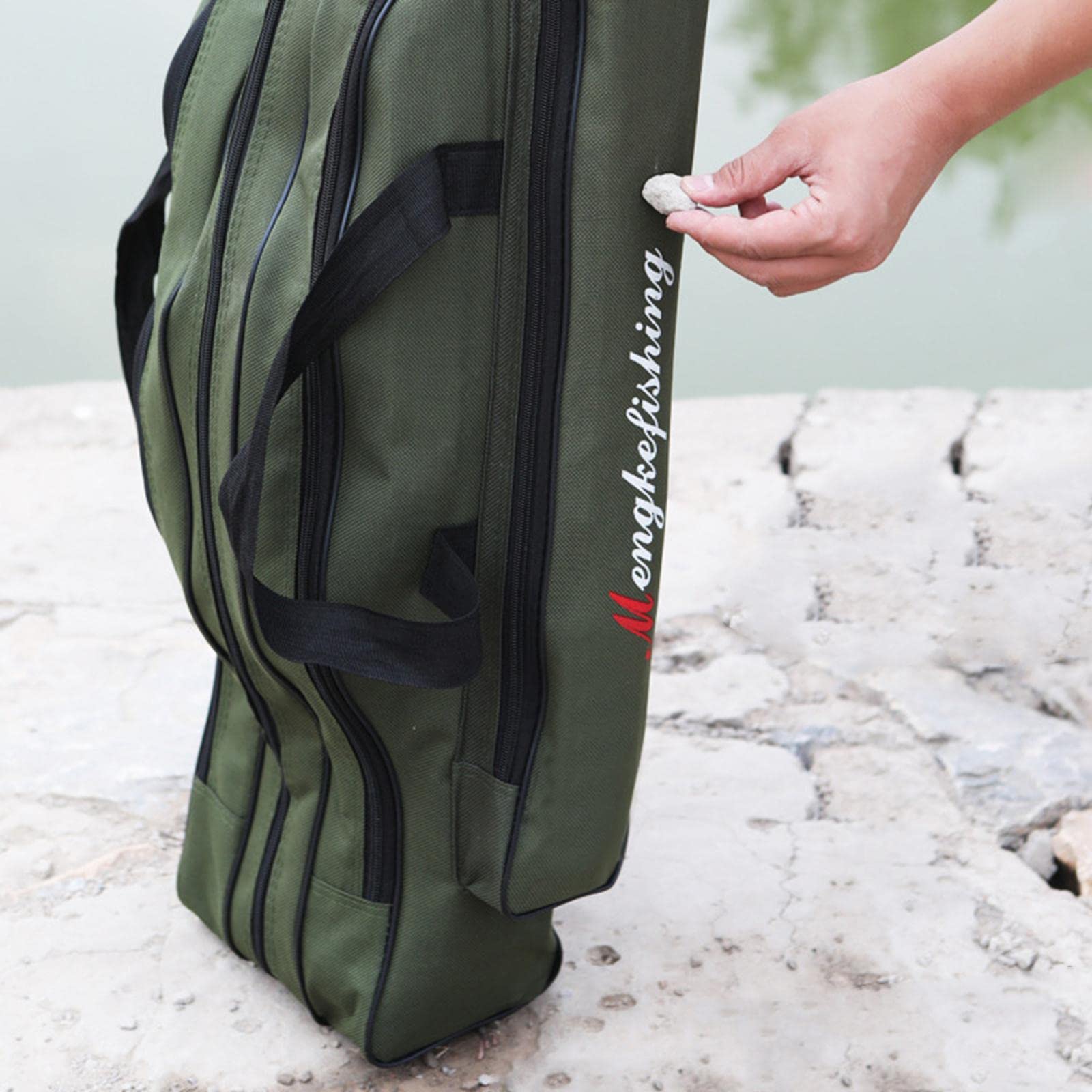 Harilla Funda para Caña de Pescar, Organizador de Almacenaje para Cañas, Carrete Resistente, 2 Niveles 150cm