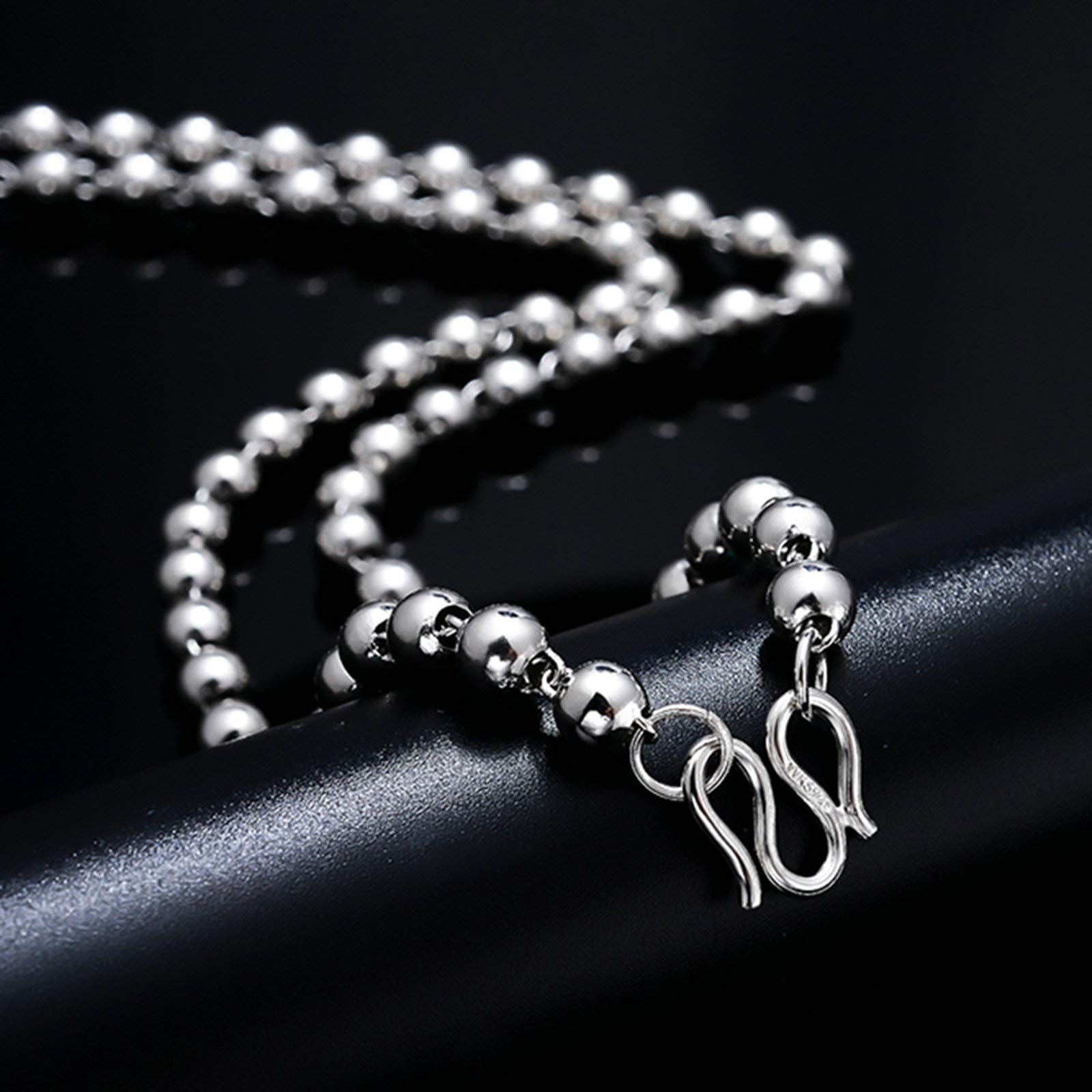 Cadena Bola Collares Cadena Mujer Cadena Plata de Ley Plata