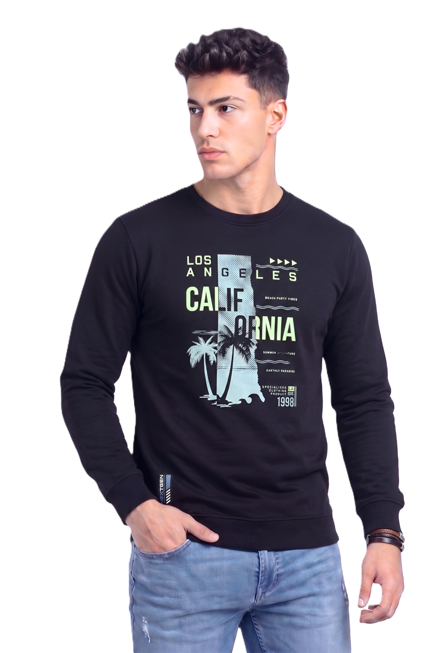 Men’s Full Sleeve T-Shirt for Men | Textured Cotton Blend Round Neck Casual T-Shirt | Regular Fit Winter Wear Tee for Men | Stylish Solid Full Sleeve-image-12
