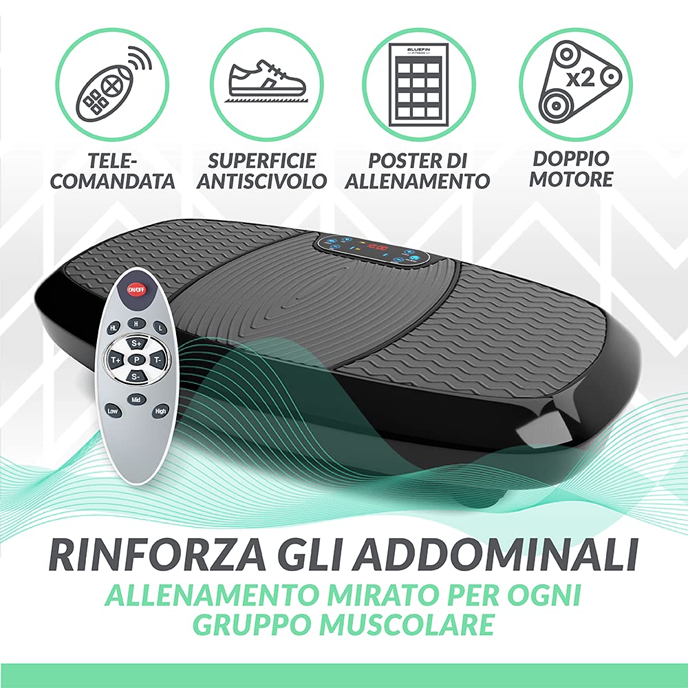 Bluefin Fitness Pedana Vibrante 3D con Doppio Motore