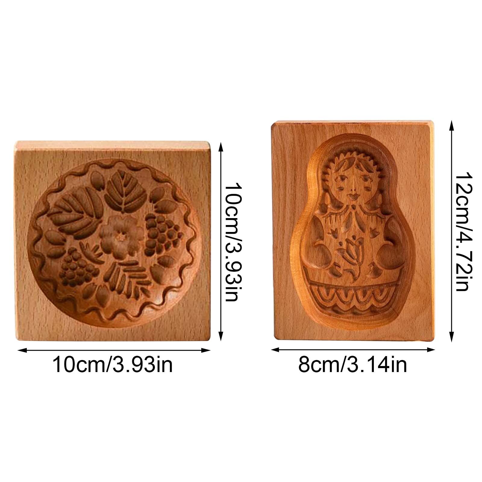 Keksausstecher, Keksformen aus Holz, Kekse, Keksausstecher, for Backen, geschnitzte mit Prägung, Kekspressstempel