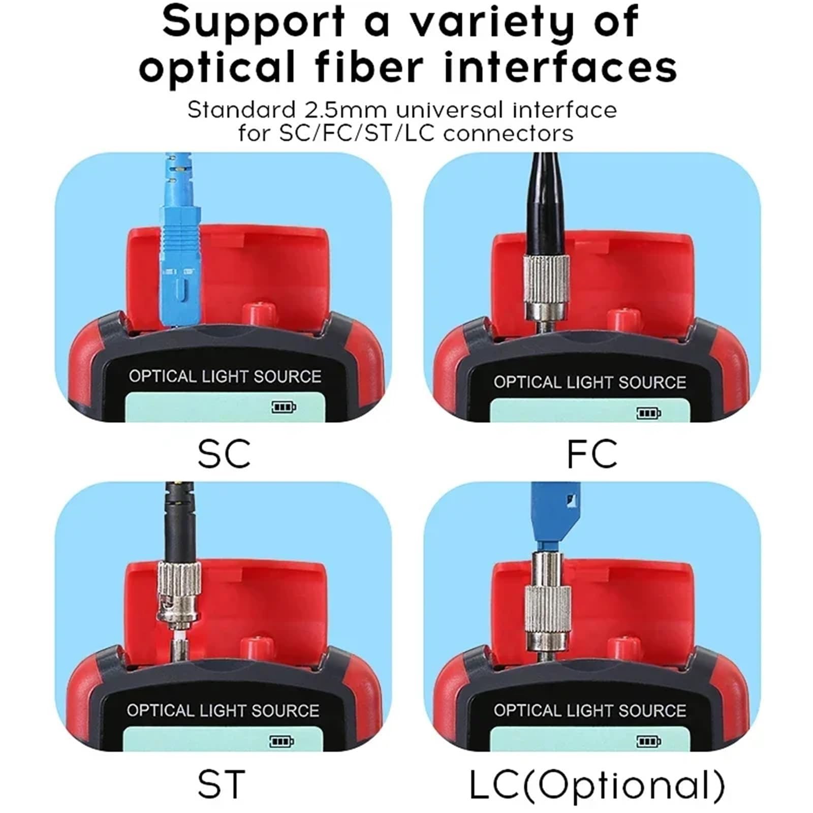 Testeur de Puissance de Fibre Optique AUA-M1315, testeur de câbles à Fibre Optique FTTH et Source Lumineuse à Fibre Optique monomode(Rechargeable MC1315)