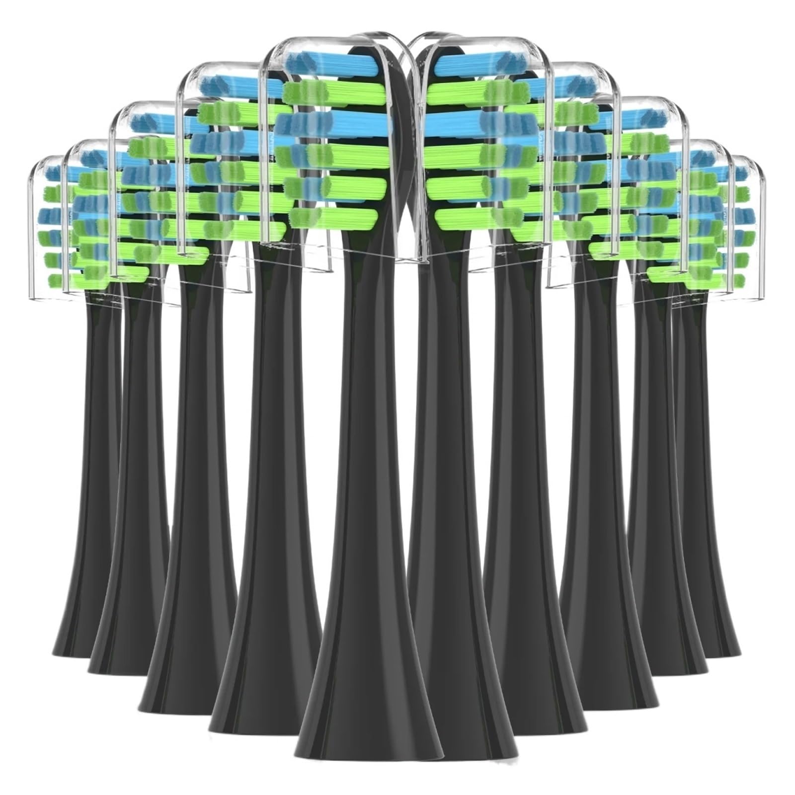 muyihui 10 szt. Wymienne główki do szczoteczek zębów 7am2m AM101/AM105 elektryczna szczoteczka próżniowe dysze z miękkiego włosia(10PCS BLACK)