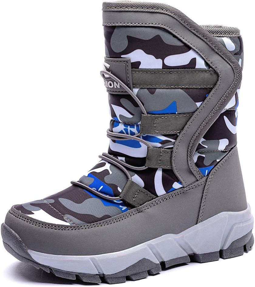 BODATU Boys Snow Boots Outdoor Waterproof Winter Kids Shoes