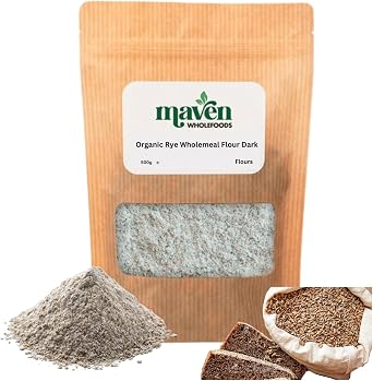 Maven Wholefoods Organic Dark Rye Wholemeal Flour 500g | Stoneground Rye Flour Organic | High Fibre & Protein | Non-GMO | Vegan & Vegetarian | Natural Baking Flour for Bread, Sourdough & Baking