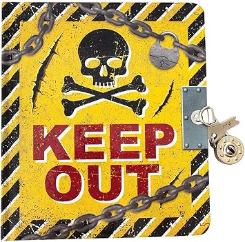 Playhouse Keep Out Lock & Key Lined Page Diary Journal with Invisible Ink Pen for Kids