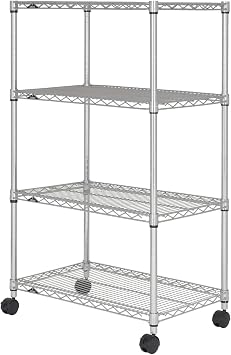 Doshisha NLH7612-4 Luminous Rack, Steel Rack, Shelf, Storage, Regular, Commercial Use, Sturdy, Load Capacity 550.7 lbs 250 kg, Variety of Optional Parts Depending on Application, Pole Diameter 1.0 inches 25 mm, 4 Tiers, Width 29.9 x Depth 18.1 x Height 49.6 inches 76 x 46 cm