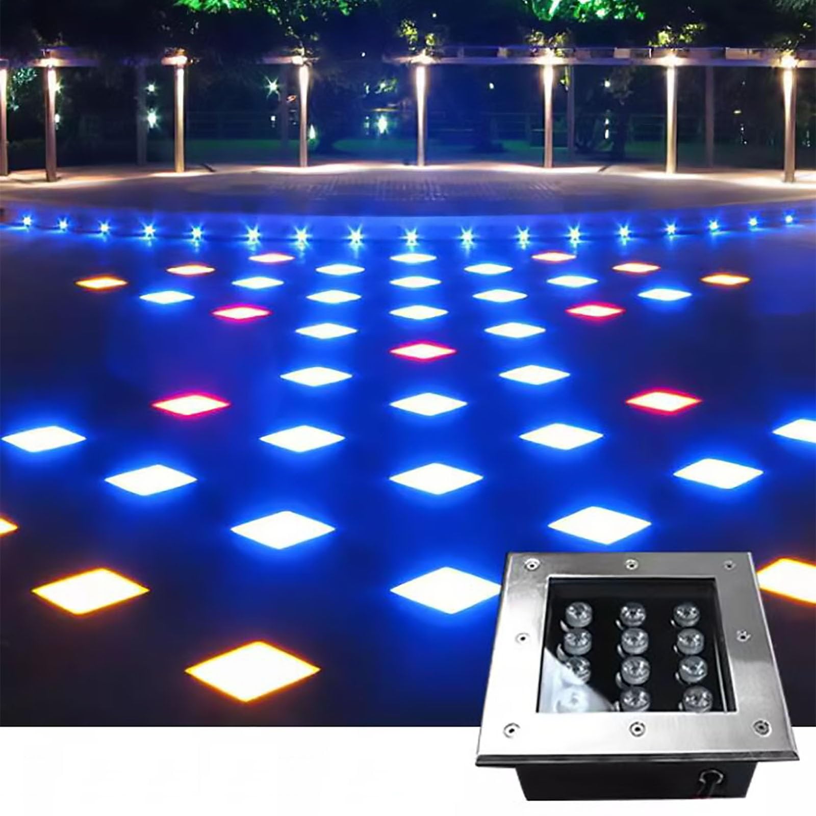 Zakopane oświetlenie ogrodowe - zewnętrzne wpuszczane reflektor LED, wbudowany reflektor kwadratowy AC 220 V, wodoodporne oświetlenie podłogowe IP66, dekoracyjna lampa podłogowa do ogrodu, na