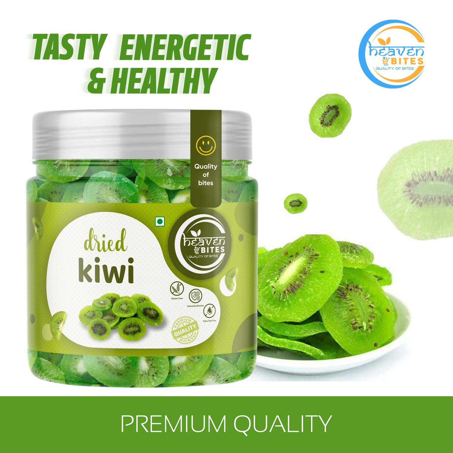 Heaven Bites Dried Kiwi Fruit 400 GM - Vacuum Pack | Rich in