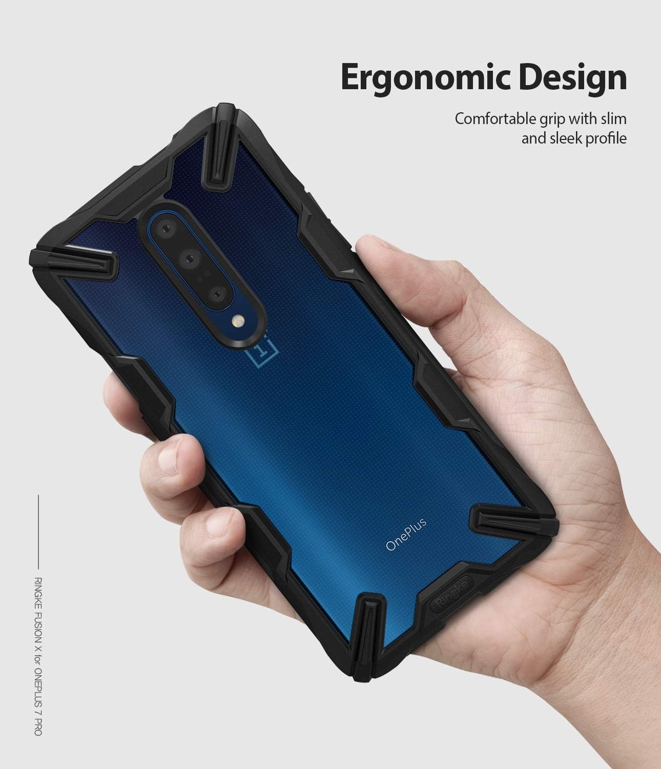Ringke Fusion-X Designed for OnePlus 7 Pro Case Impact Resistant Protection Cover for OnePlus 7 Pro 5G (6.7") - Black