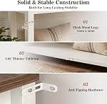 Cyclysio Wood Console Table with 2 Drawers, 32 Inch Farmhouse Entryway Table with Shelf & Thick Wood Leg, Space-Saving Sofa Table with Anti-Tip Kit for Entrance, Living Room, Antique White