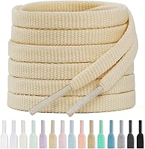 Handshop 2 Pairs 1/4" Flat Running Shoe Laces for Sneakers, Athletic Shoelaces in 15 Colors 39"-63" for Sports Shoes