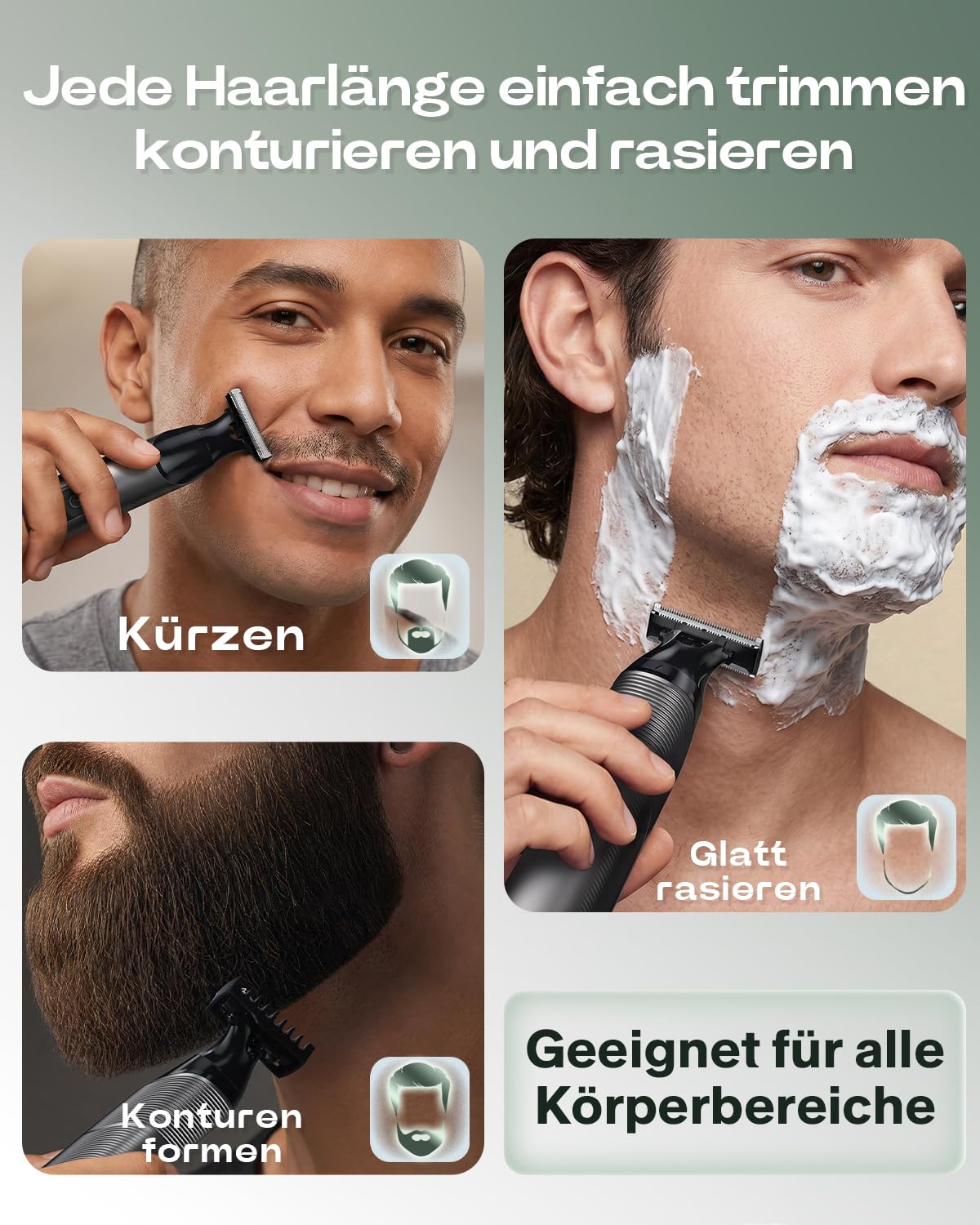 Intimrasierer Mann, Prettywill All-in-One Bodygroomer & Körperrasierer Herren mit Magnetkopf & Doppelklingen, IPX7 Wasserdicht, Elektrischer Rasierer für Ganzkörper & Gesicht, inkl. Aufsteckkämme