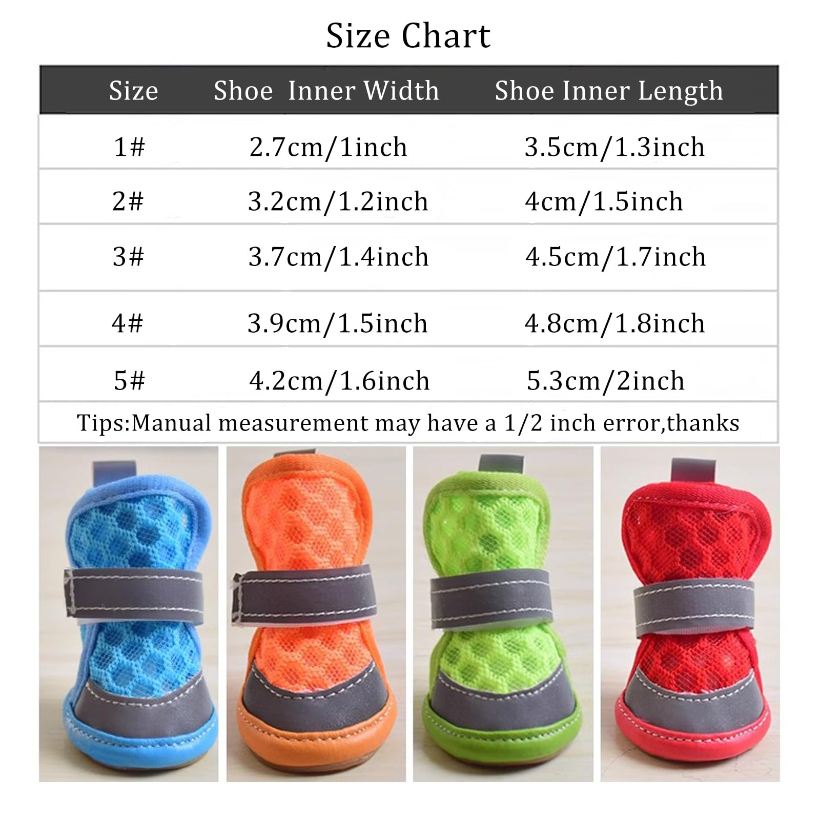 MeiAOBest Dog Summer Mesh Shoes,Breathable Reflective Dog Non-Slip Boots Pet Paw Protection Cover Anti-Licking Walking Footwear for Small Medium Dogs_4#(Orange) - Image 2