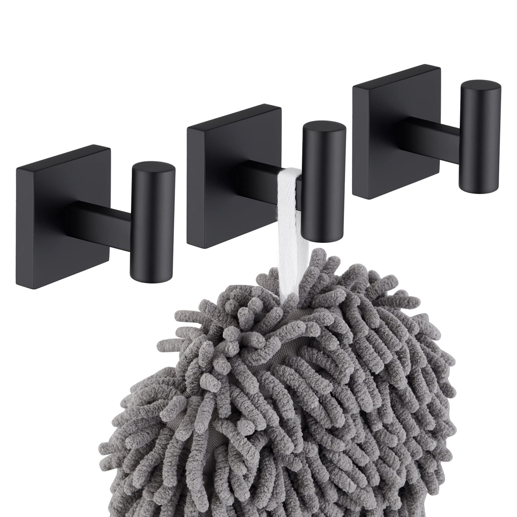 Snapklik.com : Robe Hook Bathroom Towel Coat Hooks Matte Black For Bath ...