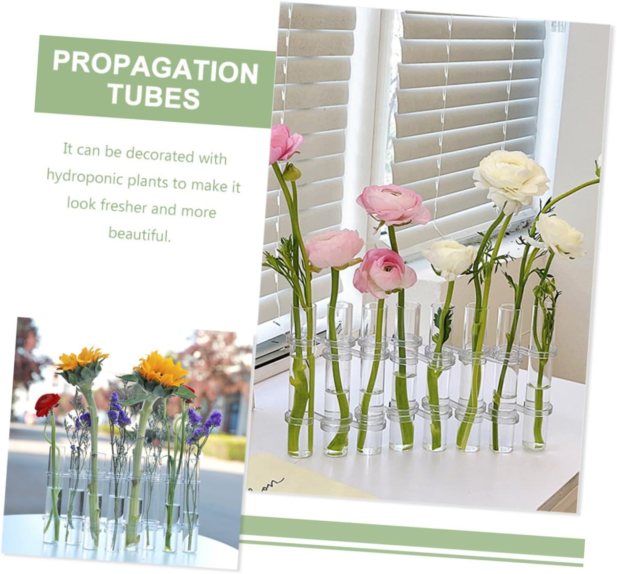 1set Terrarium Supplies Glass Vase Test Tube Planter for Plant Propagation Decorative Vase for Home Office