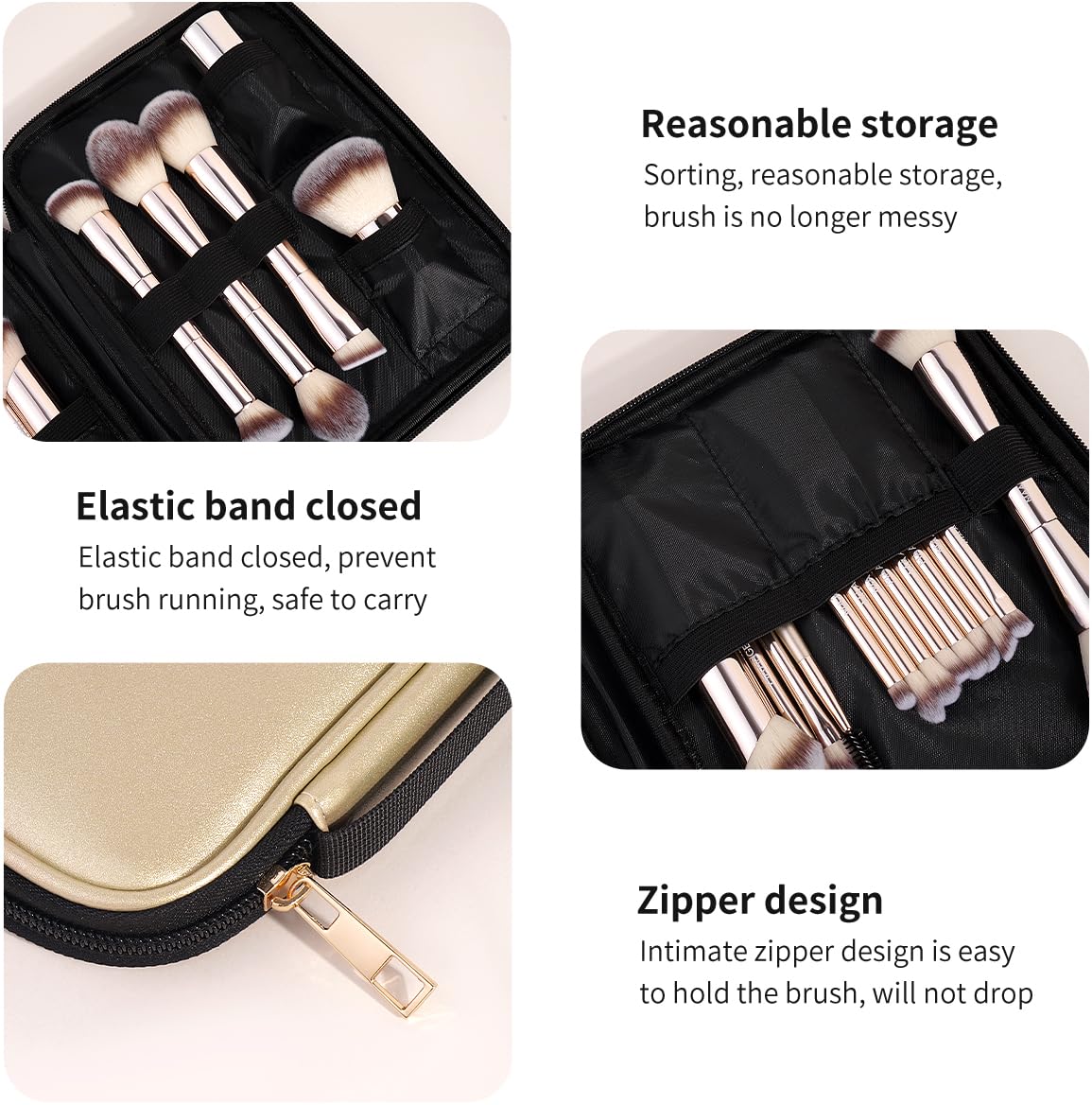 MAANGE Set di 20 pennelli da trucco con borsa, pennelli kabuki a doppia punta, pennelli per fondotinta, correttore, ombretti, crema, cosmetici, blush, strumenti per il trucco del viso, con custodia
