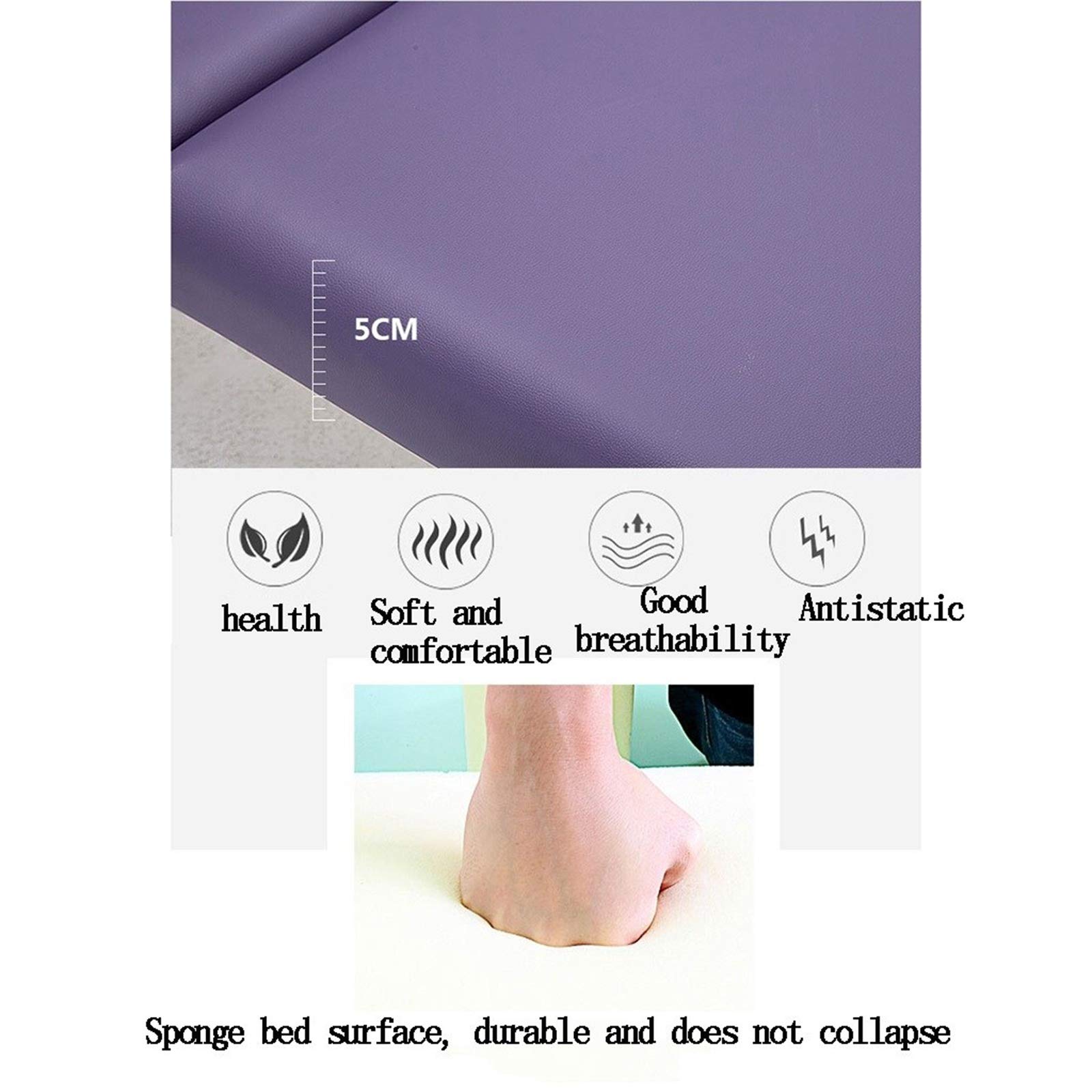 Lettino da Massaggio Portatile in Alluminio per estetica e Terapia Fisica, Pieghevole e Regolabile per Uso Domestico(Style 2-60cm